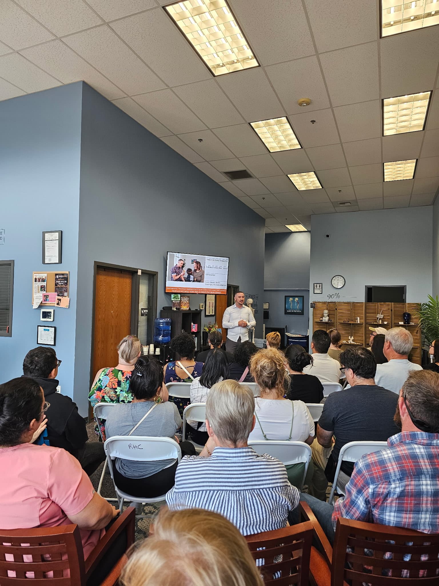 A packed workshop, every seat taken