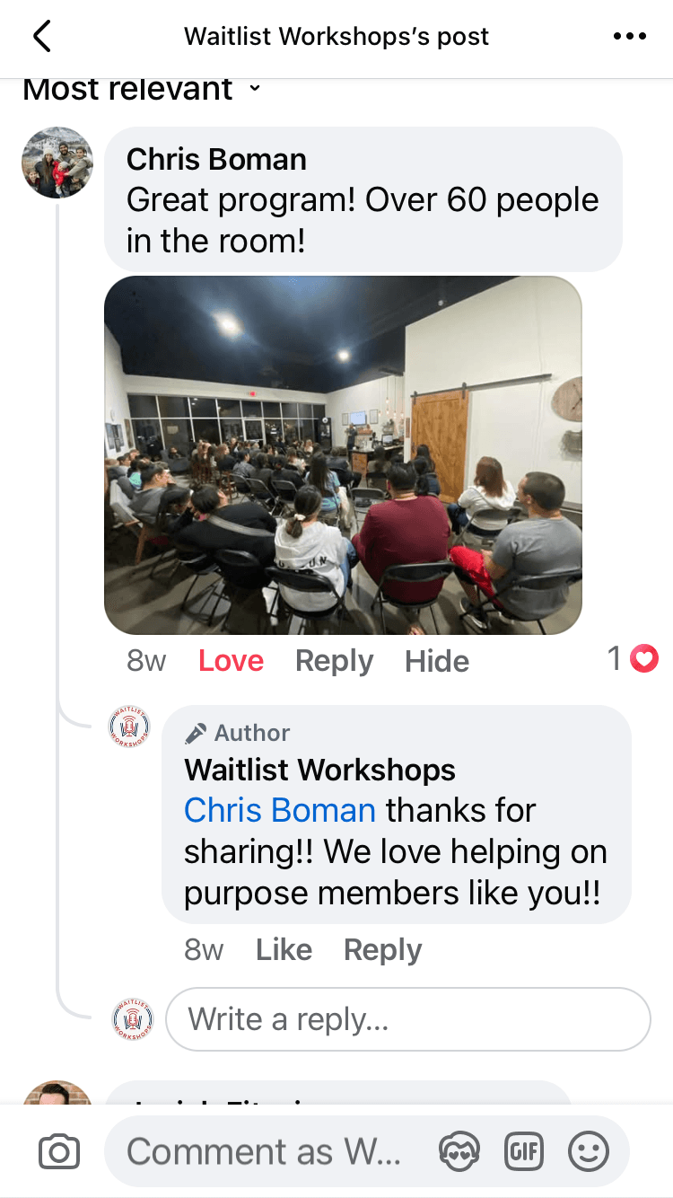 Dr. Chris Boman: over 60 people in the room